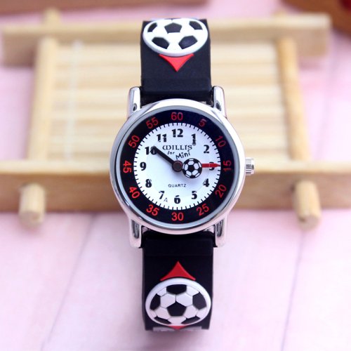 Image of Fun 3D Football Anime Quartz Watch for Kids and Boys – Durable Cartoon Sports Timepiece with Colorful Design, Perfect Birthday Gift for Young Students