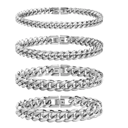 Image de Bracelets Cubains en Acier Inoxydable - Style Élégant & Robuste