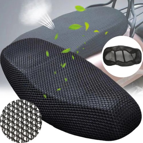 Afbeelding van Ademende Zomer Zitkussen Cover met Antislip Laag voor Motorfiets, Scooter en Elektrische Fiets – Comfortabele en Duurzame Zetelbescherming