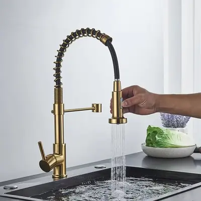 Image de Robinetterie Rotative 2 Modes - Grue de Cuisine avec Poignée Unique