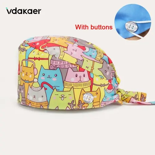 Image de Casquette Médicale Multicolore - Style Turban pour Infirmiers & Esthéticiens