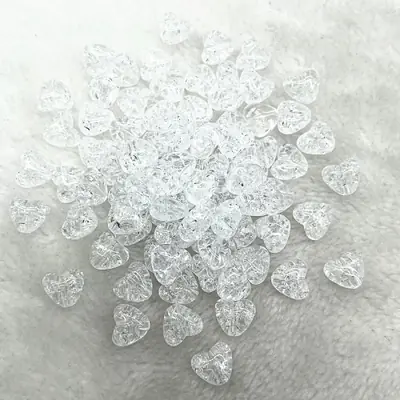 Image de Perles Coeur Acrylique Craquelé 10mm - Lot de 30