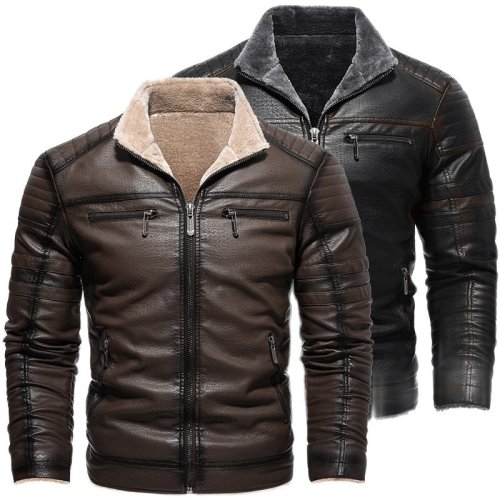 Bild von Stilvolle Herren Faux-Leder Jacke – Warm & Trendig für den Winter
