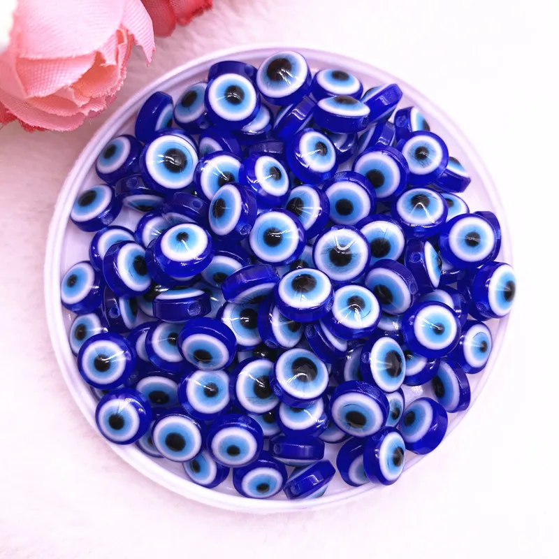 Image de Perles Ovales Mauvais Œil - 50 pcs pour Bijoux DIY