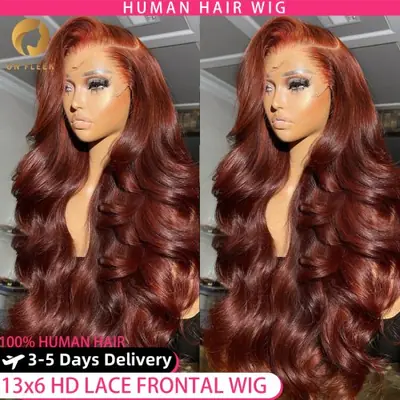Image de Perruque Lace Frontal Brune Naturelle - Cheveux Humains Body Wave
