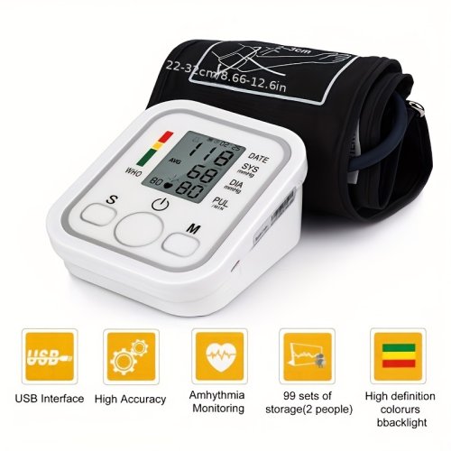 Afbeelding van Nieuwe Bloeddrukmeter Bovenarm Automatische Tonometer Digitale Bloeddrukmeter BP Medische Bloeddrukmeter Puls