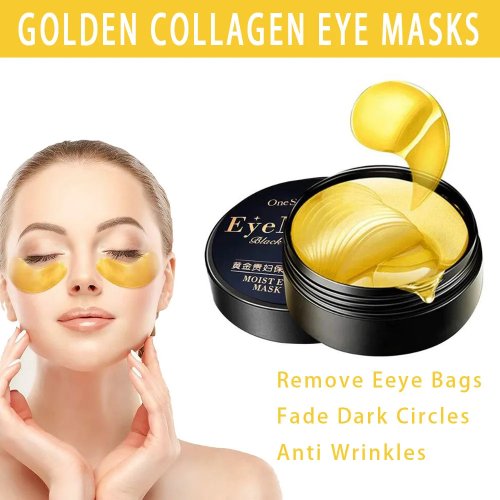 Image of Natural 24K Gold & Hyaluronic Acid Eye Mask with Collagen for Under-Eye Brightening and Firming – Korean-Inspired Skincare for Radiant, Youthful Eyes