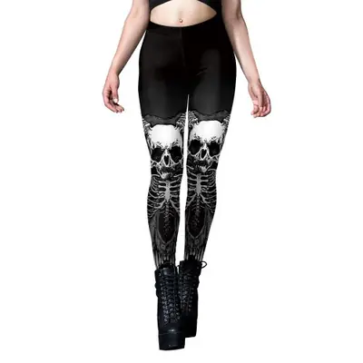 Image de Legging Squelette Halloween - Style Punk Gothique