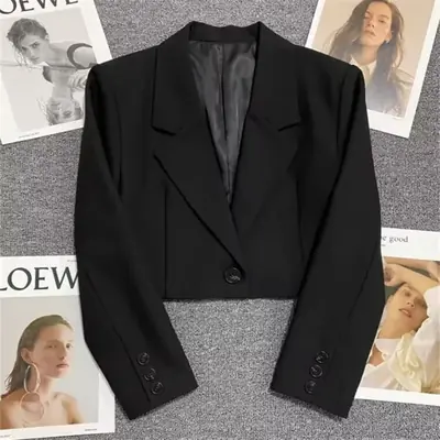 Image de Blazer Court Noir Femme Tendance 2021