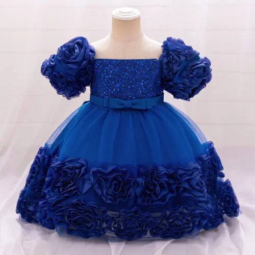 Image de Robe Fleurie Pailletée pour Petite Fille