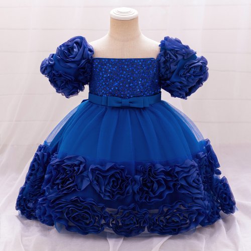 Image de Robe Fleurie Pailletée pour Petite Fille