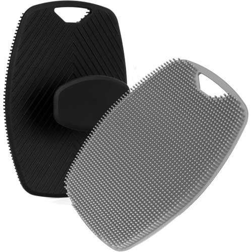 Afbeelding van Siliconen Body Scrubber Badwasborstel Exfoliërende lichaamsborstel Douche Gezichtsscrubber Handvat Nat en droog borstelen voor heren Dames
