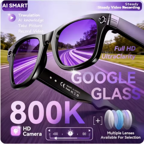 Image of New 800W Camera AI Glasses Men Color-Changing Smart Translation Glasses Photo Video Recording Waterproof Call Smart Sunglasses
