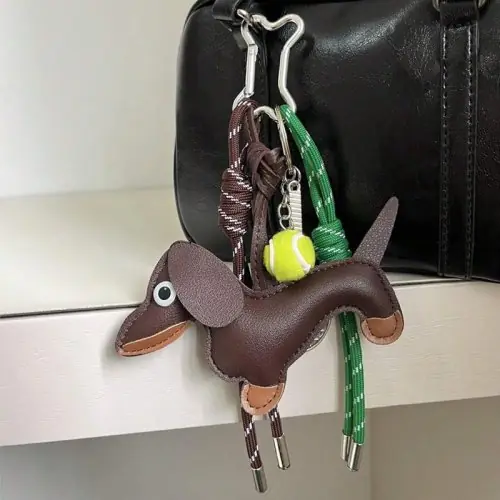 Image de Porte-clés Teckel Tissé - Accessoire Mignon pour Sac