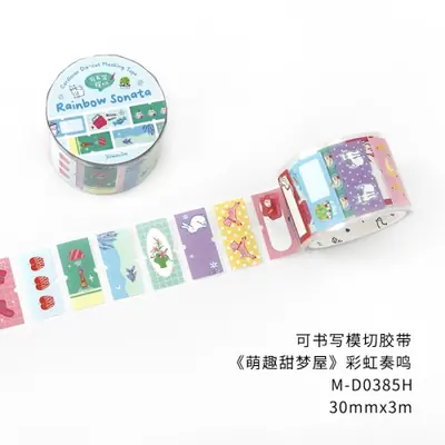 Image de Ruban Adhésif Kawaii 30mm - Autocollants Mignons pour Scrapbooking