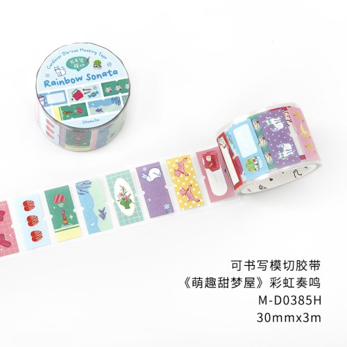 Image de Ruban Adhésif Kawaii 30mm - Autocollants Mignons pour Scrapbooking