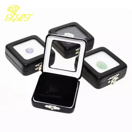 Image de Boîte à Bijoux Noire Élégante - Idéale pour Mariage & Cadeaux