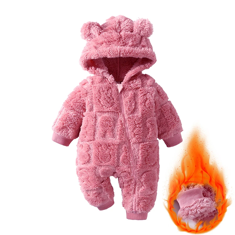 Afbeelding van Cartoon babykleding jongen romper lange mouw arctische fluwelen baby meisje romper winter warme pasgeboren kleding 0-18 maanden