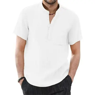T-Shirt Homme Coton Lin - Confort Été