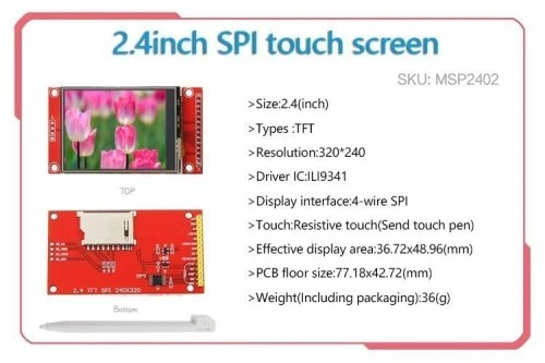 2.4 pulgadas táctil