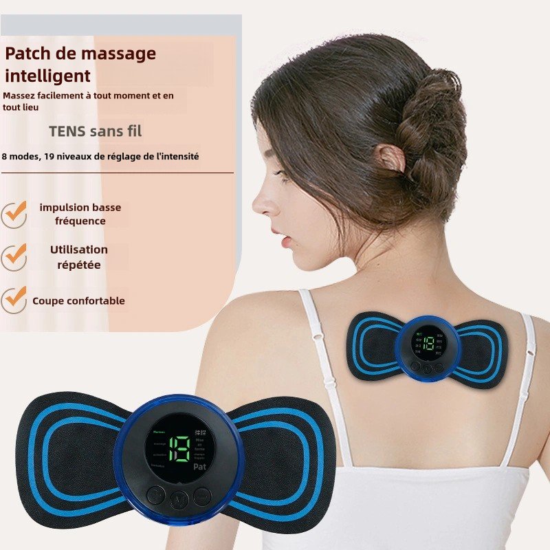 Imagen de Mini masajeador de cuello, Estimulador muscular eléctrico, parches de masaje Cervical, almohadillas ...