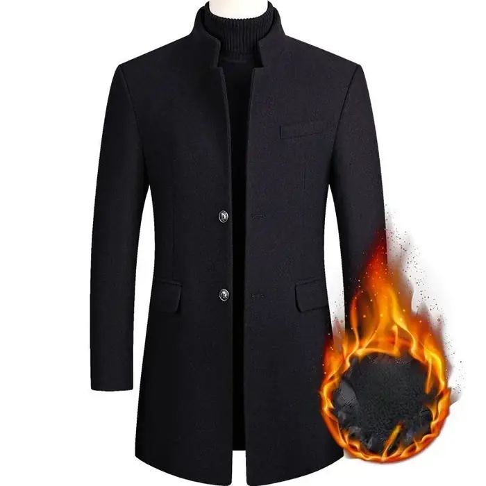 Image de Manteau Homme Laine Trench Coupe Vent Hiver 2022