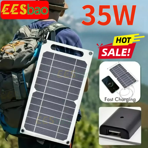 Zdjęcie Panel słoneczny Sunpower 35W 5V USB, przenośny, bezpieczny, stabilizowany, do ładowania powerbanku, telefonu, na kemping, do domu, kampera, na prezent.