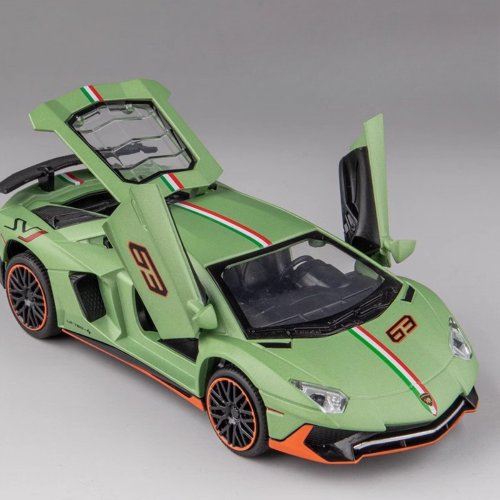 Afbeelding van 1:32 Lambor Aventador SVJ LP780-4 Sportwagen Model Speelgoed Diecast Metalen Schaar Deuren Geopend Simulatie Geluid Licht Hobby Geschenken