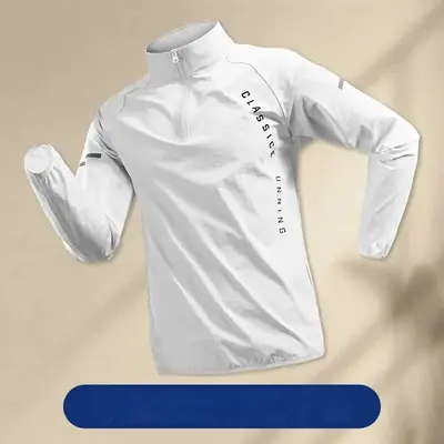 Image de Veste de Sport Homme Blanc - Capuche & Fermeture Éclair