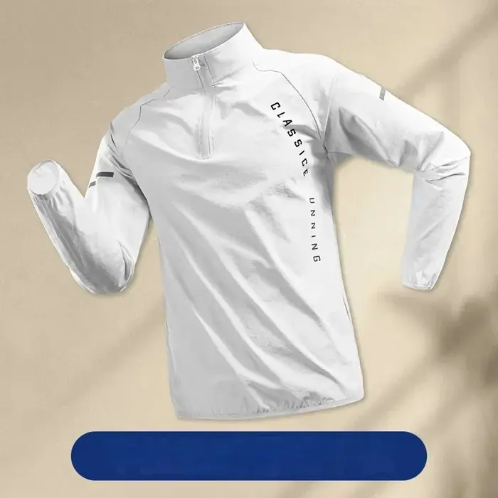 Image de Veste de Sport Homme Blanc - Capuche & Fermeture Éclair