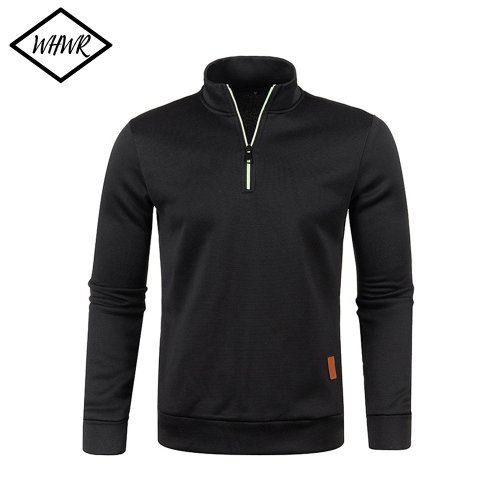 Afbeelding van Mannen Sweatshirt Lente & Herfst - Dikke Halfrits Trui in Effen Kleur, Comfortabele Coltrui voor Heren