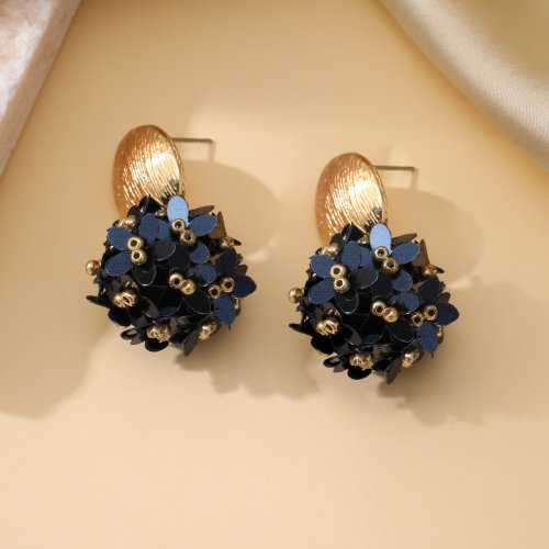 Immagine di INKDEW Petalo di fiore Perline Grandi orecchini pendenti rotondi per le donne Orecchini lunghi Gioielli di moda fatti a mano Regalo boho EA153