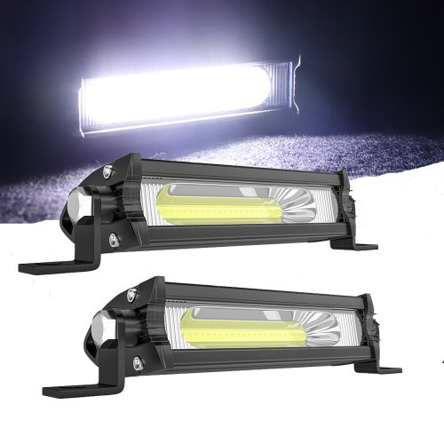 Afbeelding van Cob Auto LED Werklamp met DRL en Spotlight - Hoge Heldere Waterdichte Koplampen voor Offroad, SUV, Truck en Auto's - 12V/24V, 6000K Koel Wit