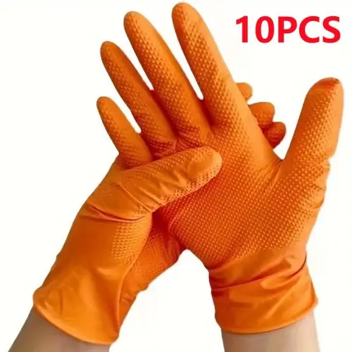 Image de Gants Nitrile Orange 8mil - Protection Industrielle Robuste