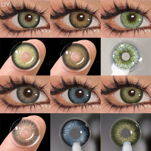 Imagen de Lentes de Contacto Coloreados Naturales para Ojos Grandes – Marrón, Verde y Gris – Pack de 1 Par para Mujer