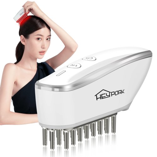 Afbeelding van Natuurlijke Haarmassageborstel met Elektrische Meridiaanstimulatie – USB Oplaadbare Multifunctionele Haarverzorgingskam voor Gezonde Haren en Ontspanning