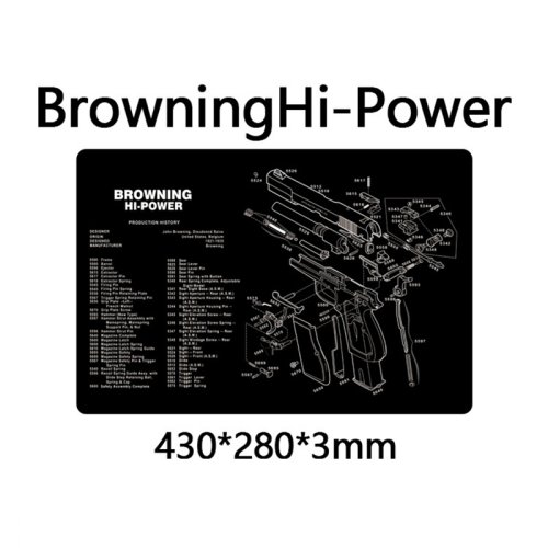Image of Glock 1911 P220 P226 P229 XD Cleaning Rubber Mat 17"x11" With Parts Diagram and Instructions Armorers Bench Mat Mouse Pad