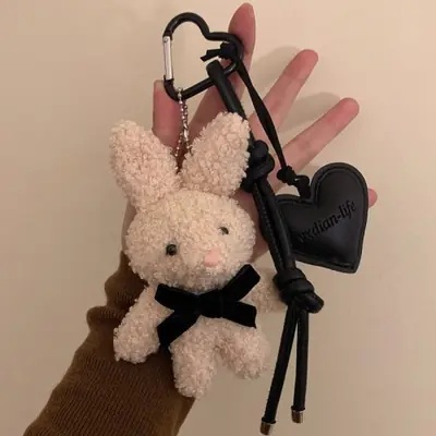 Image de Lapin Peluche Kawaii - Porte-clés Mignon Y2K