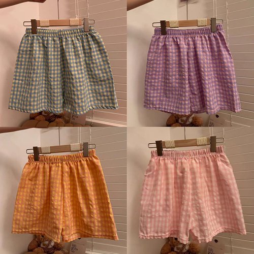 Afbeelding van Zomerse Katoenen Pyjamashorts voor Dames - Losse, Zachte en Geruite Loungebroek met Comfortabele Pasvorm