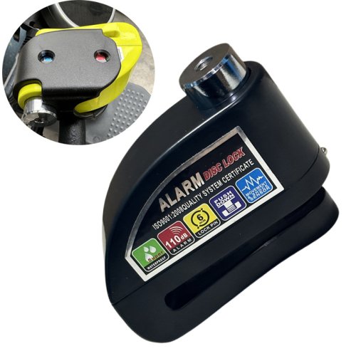 Image of Universal Motorcycle Disc Brake Alarm Lock with Waterproof Design – Anti-Theft Wheel Lock for Bicycles and Motorcycles