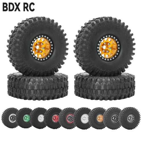 Bild von Metall 1:9 Beadlock-Felgenreifen-Set für 1:10 RC Crawler Fahrzeuge – Kompatibel mit Axial SCX10 III, TRX-4, Redcat Gen 8