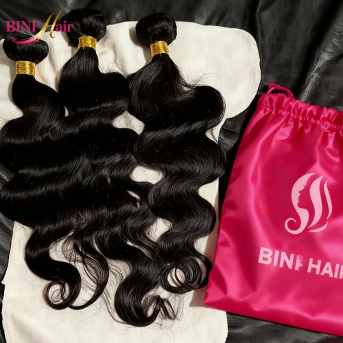 Immagine di Estensioni di Capelli Umani Ondulati 100% Non Trattati - Capelli Grezzi Cambogiani Naturalmente Neri, Morbidi e Setosi da 8 a 40 Pollici per Donne