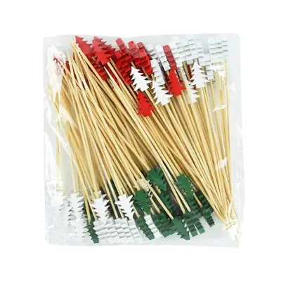 Image de Cure-Dents Bambou Noël - 50 Pièces
