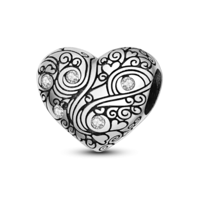 Image de Bracelet en Argent 925 avec Pendentifs Coeur Colorés