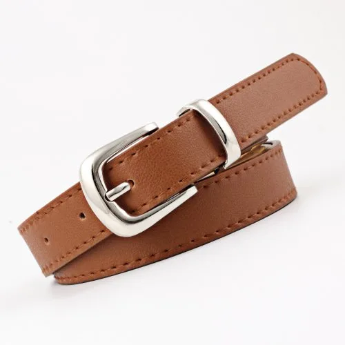 Brown silver buckle