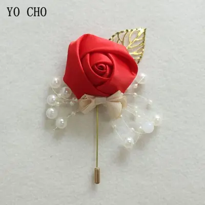 Image de Boutonnière de Marié Luxe Fait Main - Élégance & Raffinement