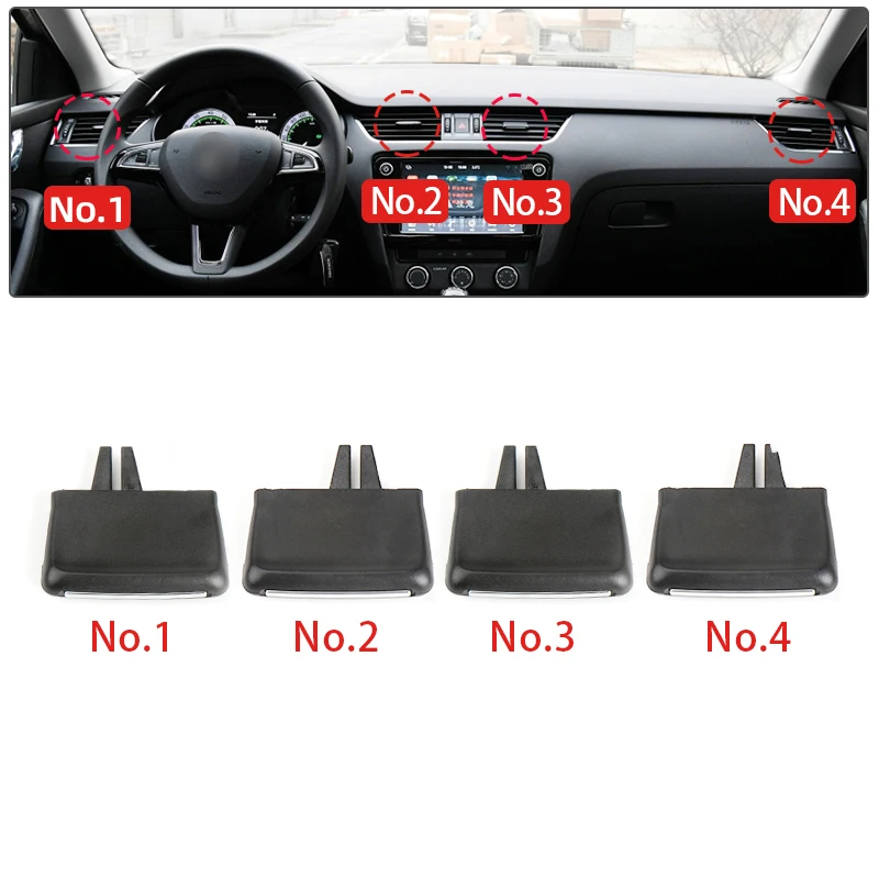 Afbeelding van 1/2/4 Stuks Auto Front Airconditioning Outlet Ac Vent Tab Clip Vervanging Voor Skoda Octavia 3rs MK3 A7 2015-2021 5E 0819701