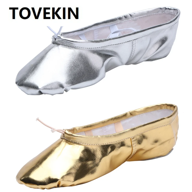 Imagen de Zapatos de Baile para Yoga, Danza del Vientre y Ballet con Suela Suave – Calidad Oro y Plata en PU para Niños, Niñas y Mujeres
