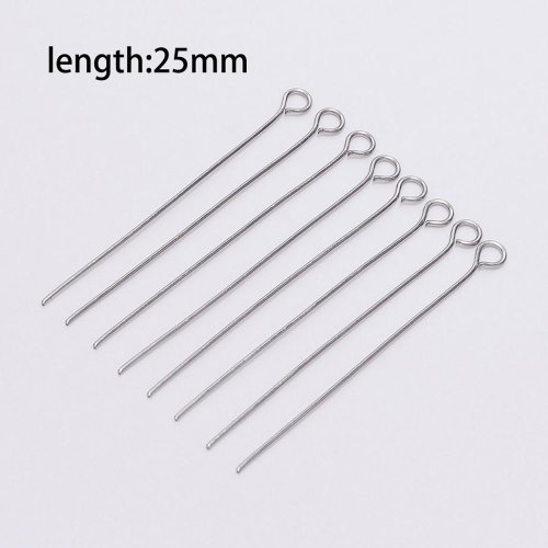 Imagen de 100 Uds. Alfileres de cabeza de ojo de acero inoxidable, alfileres de Metal para fabricación de joyas, accesorios Diy, pendientes, colgantes, suministros de alfileres de joyería