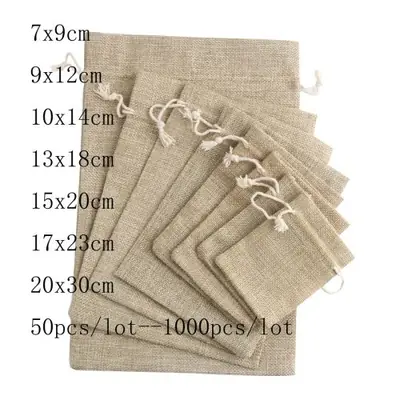 Image de Sacs Cadeaux en Jute - Lot de 50